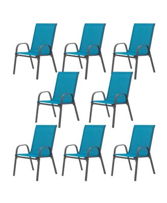 8-Piece Breathable Textilene Outdoor Patio Chair Set