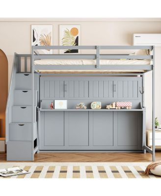 Murphy Bed with Hydraulic Lift and Desk Design