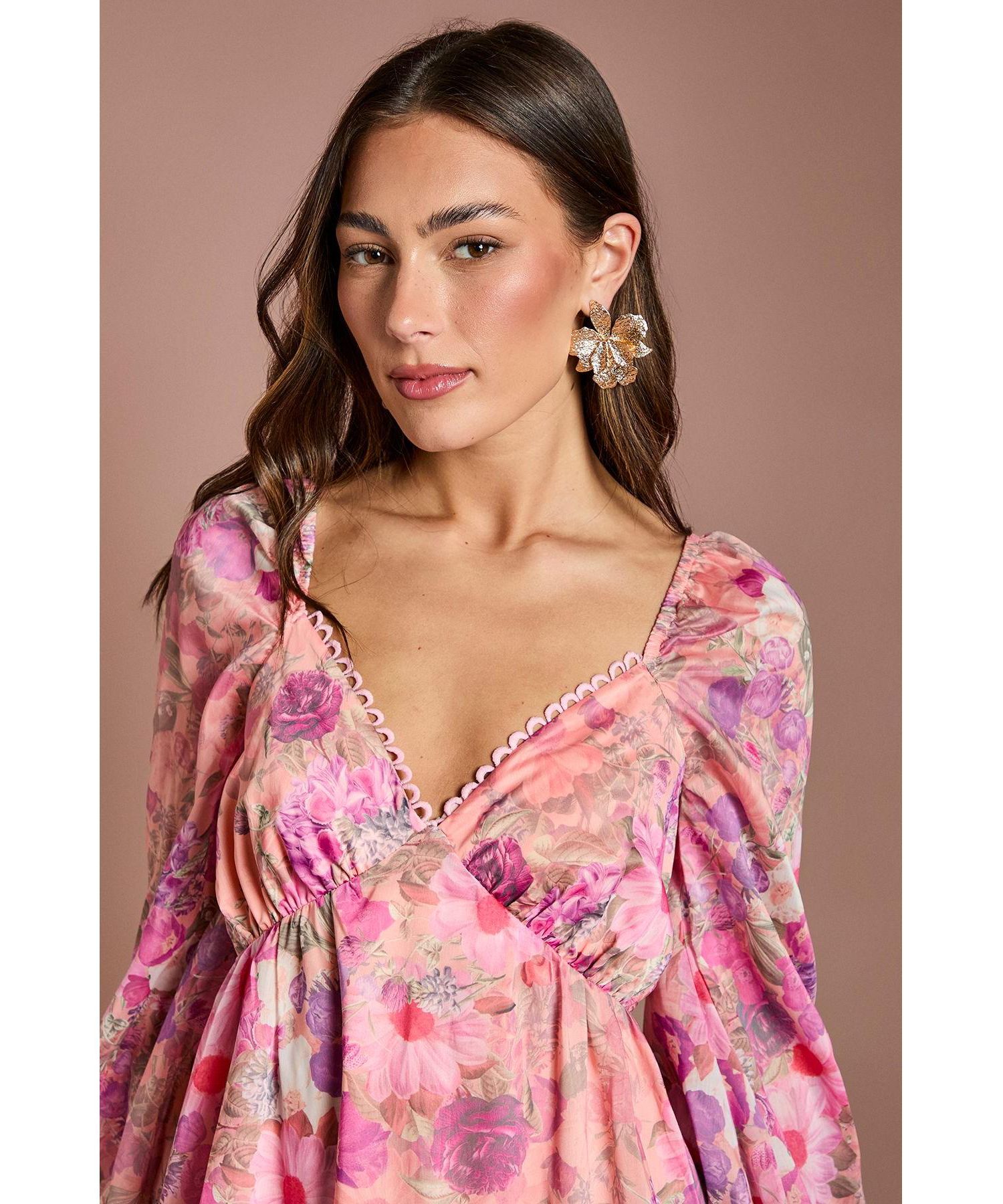 Women's Printed Fit and Flare Maxi Dress
