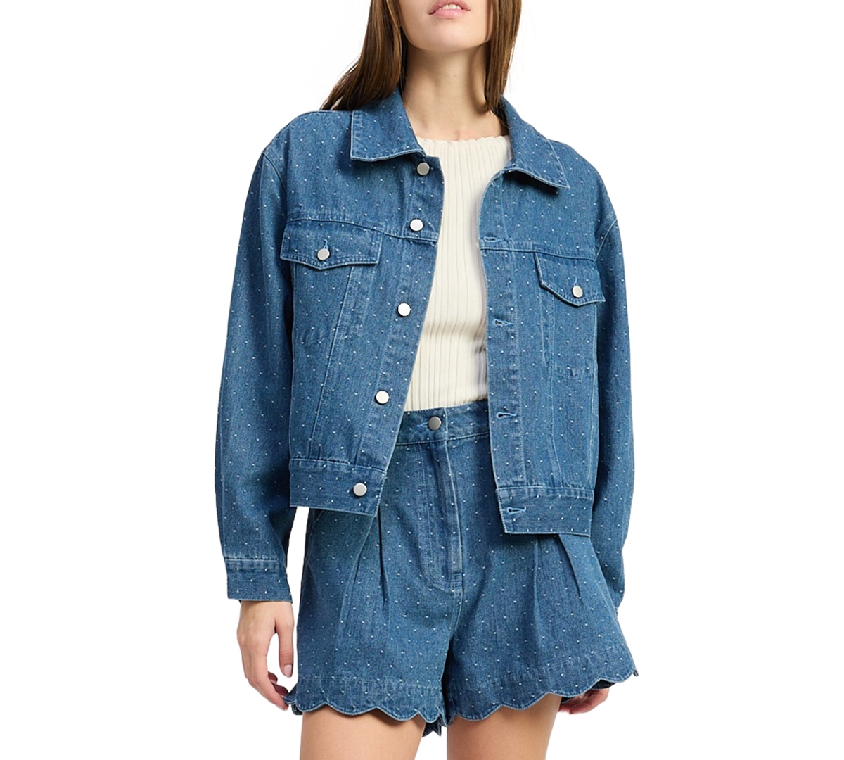 En Saison Women's Heidi Collared Denim Jacket