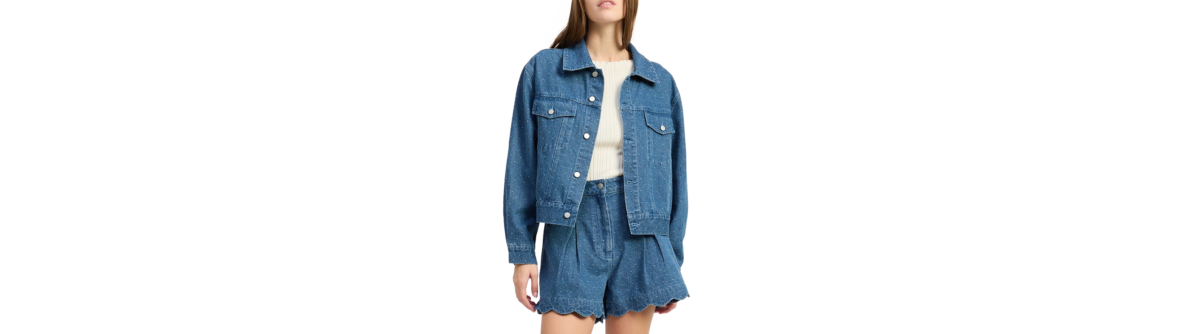 En Saison Women's Heidi Collared Denim Jacket