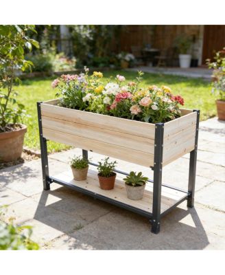Solid Wood and Iron Raised Garden Bed - Reversible and Replaceable Panels