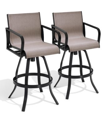 Outdoor Indoor Aluminum Swivel Patio Bar Stools Dining Chairs with Sunbrella Fabric