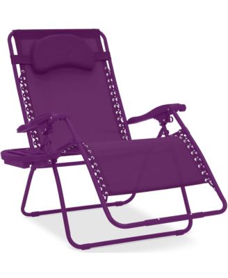 Zero Gravity Chair Folding Lounge Recliner Cup Holder Tray.