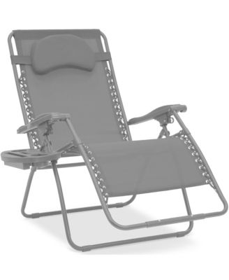 Zero Gravity Chair Folding Lounge Recliner Cup Holder Tray.