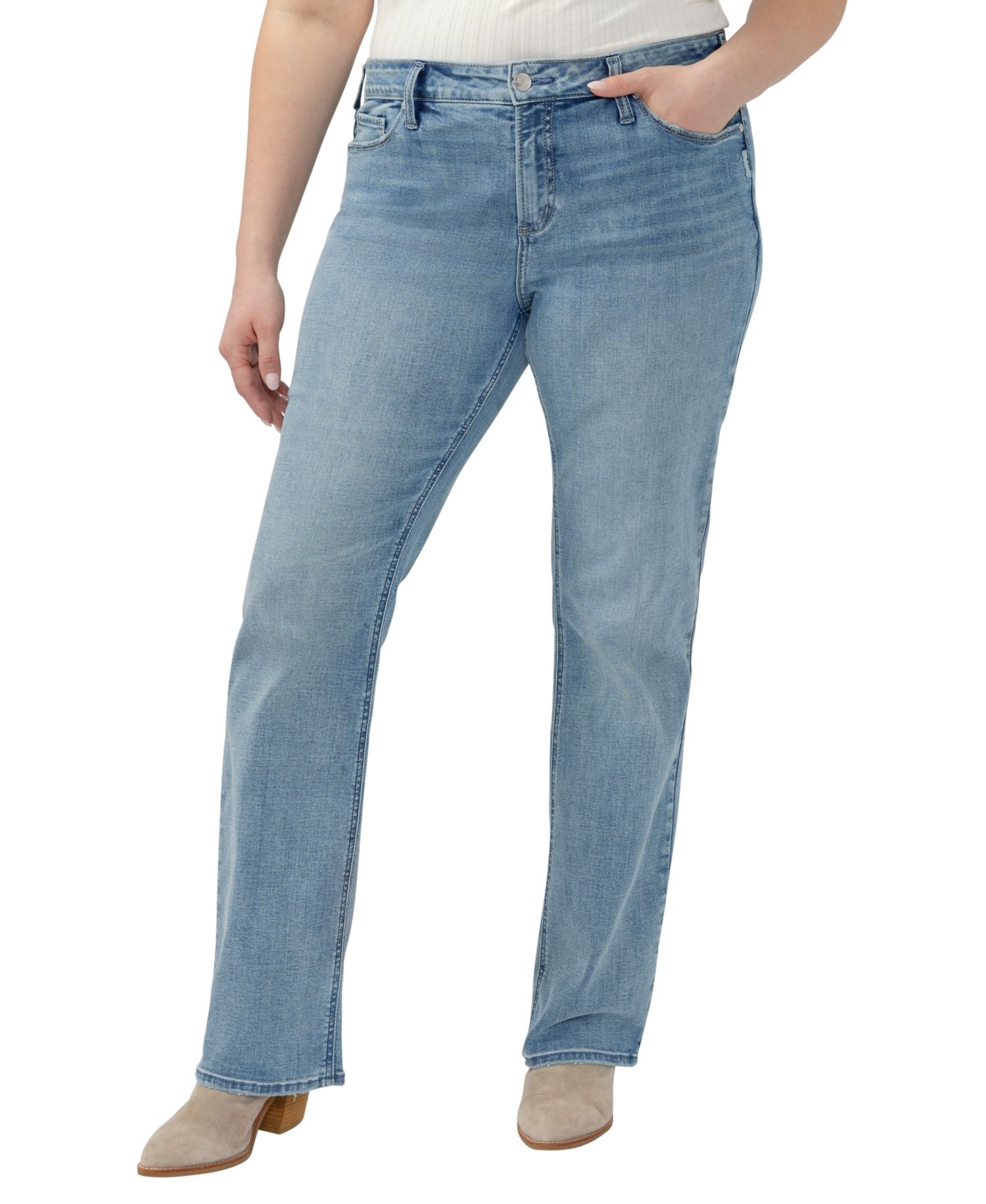 Plus Size Elyse Mid-Rise Bootcut Jeans