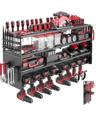 Power Tool Organizer Wall Mount Rack Pegboards Workshop Storage