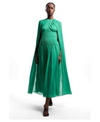 Women's Halter Cape Maxi Dress
