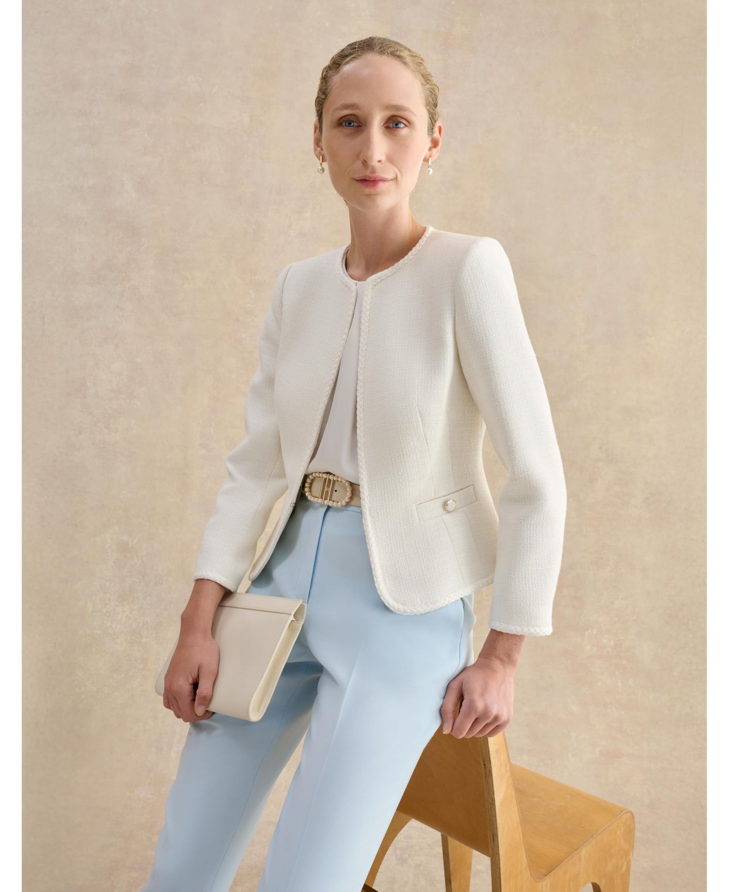 Женская куртка Hobbs London Otillia Textured, цвет: Слоновая кость — фото 10