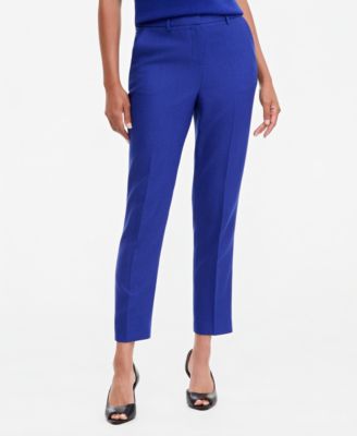 Women's Herringbone Classic Mid-Rise Straight-Leg Pants, 28" Inseam