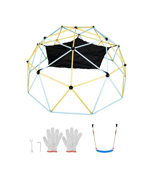 Детская игрушка VEVOR Geometric Dome Climber with Swing, Fits 4-5 Kids, 3–10 лет, цвет: Чёрный