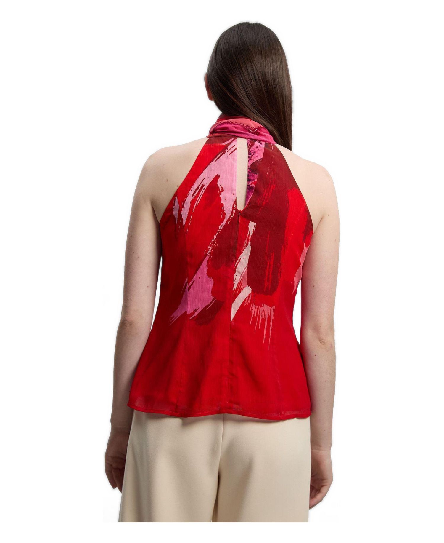 Women's Tie Neck Sleeveless Top