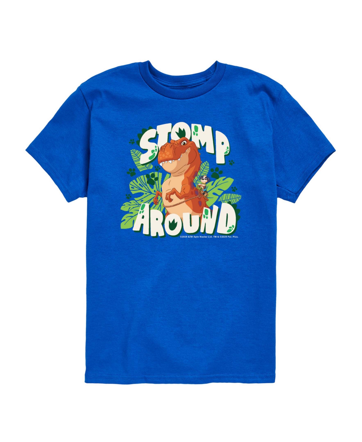 Paw Patrol The Movie Stomp Around Rex Toddler Boys' 2T-5T Short-Sleeve Graphic T-Shirt - Royal Blue