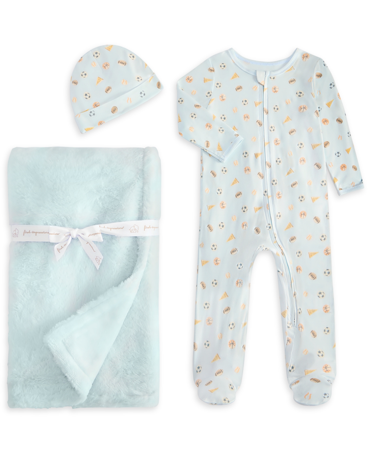 First Impressions Baby Boys' Hat, Coverall and Blanket, 3-Piece Set, Macy's Exclusive