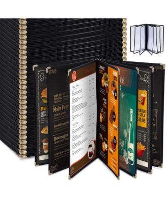 30 Pack Menu Covers 8.5 x 14" Book Style Menu Holders 7 Pages 14 Views Restaurant Club