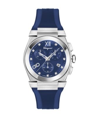 Men's Vega Chrono Blue Silicone Strap Watch 40mm