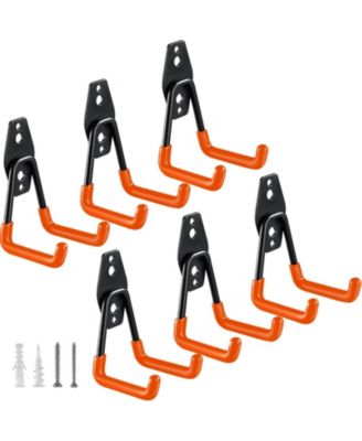 Wall mounted tool organizer with hooks