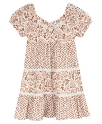 Girls' 7-16 Short-Sleeve 3-Tier Skirt Dress 