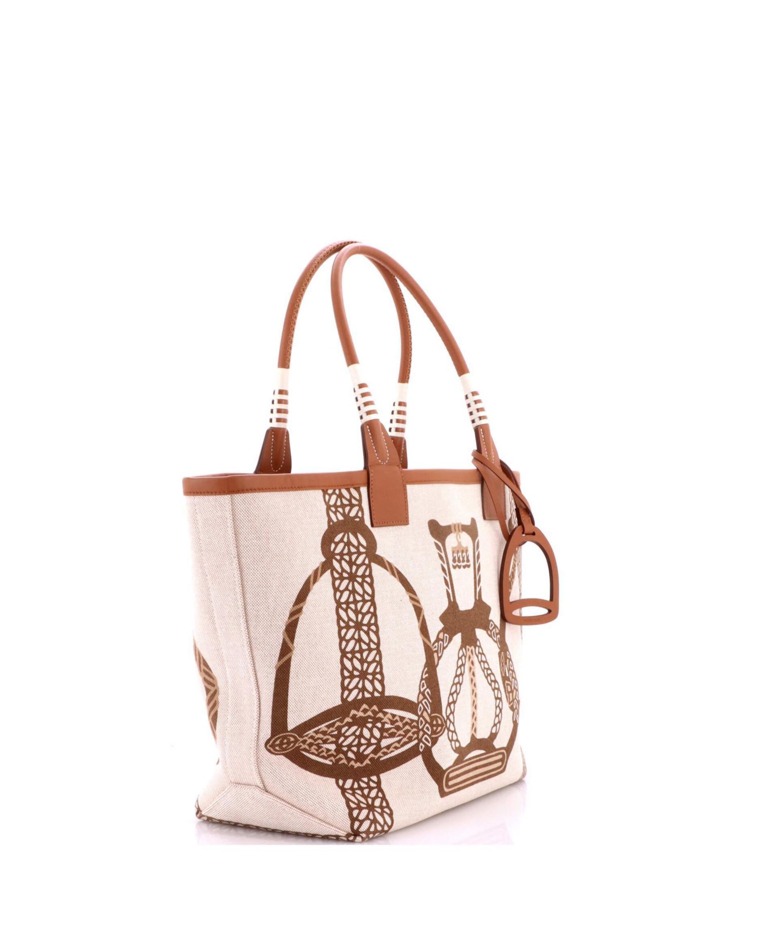 28 Sac Steeple Tote Printed Toile with Leather