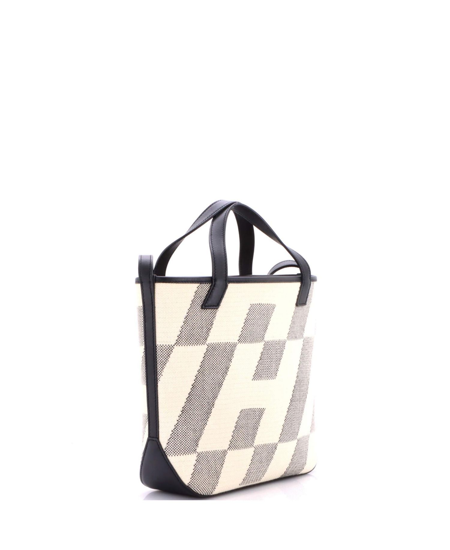 27 Cabas H en Biais Tote Canvas with Leather