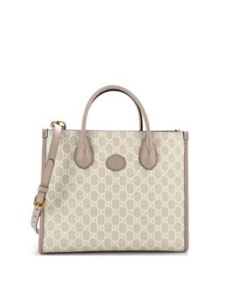 Small Interlocking G Tote GG Coated Canvas and Leather