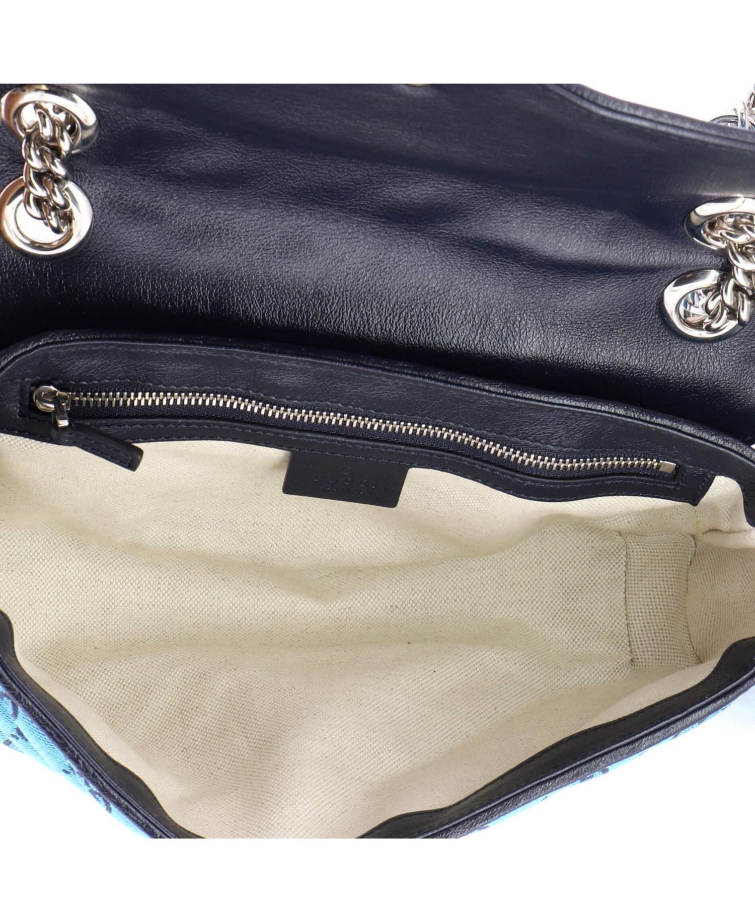 Small GG Marmont Flap Bag Diagonal Quilted GG Canvas with Leather