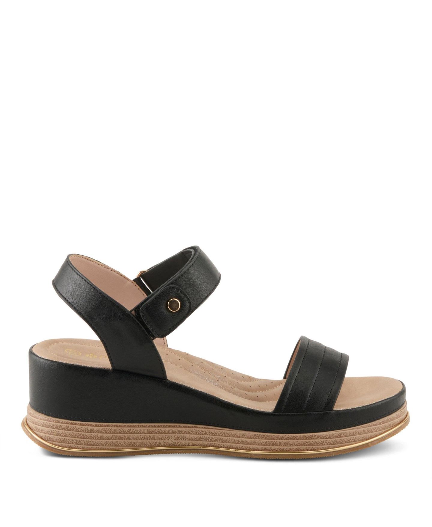 Женские сандалии Patrizia Sahil Platform Wedge Sandal with Hook-Loop Closure, цвет: Чёрный — фото 2