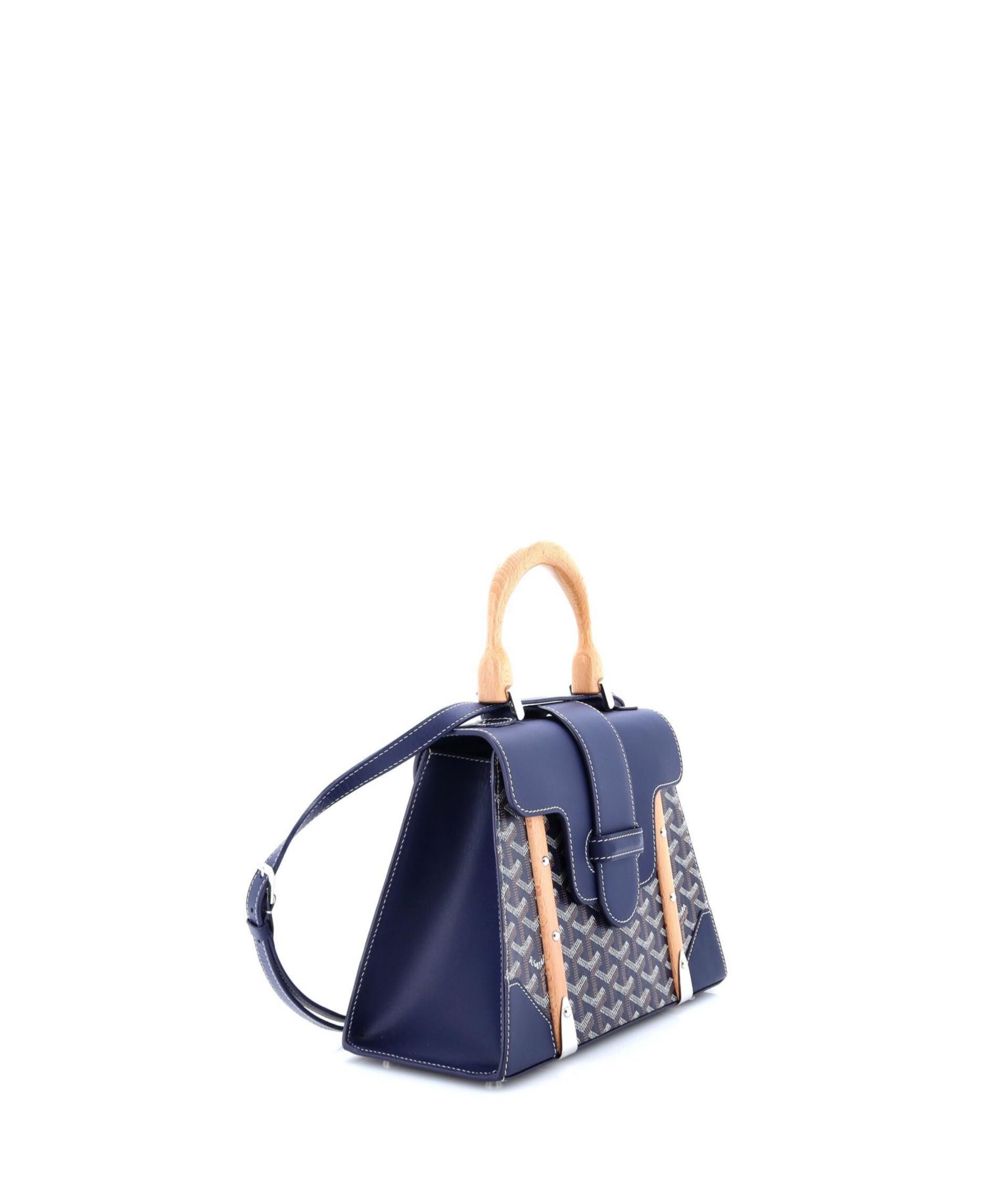 PM Saigon Top Handle Bag Coated Canvas with Leather