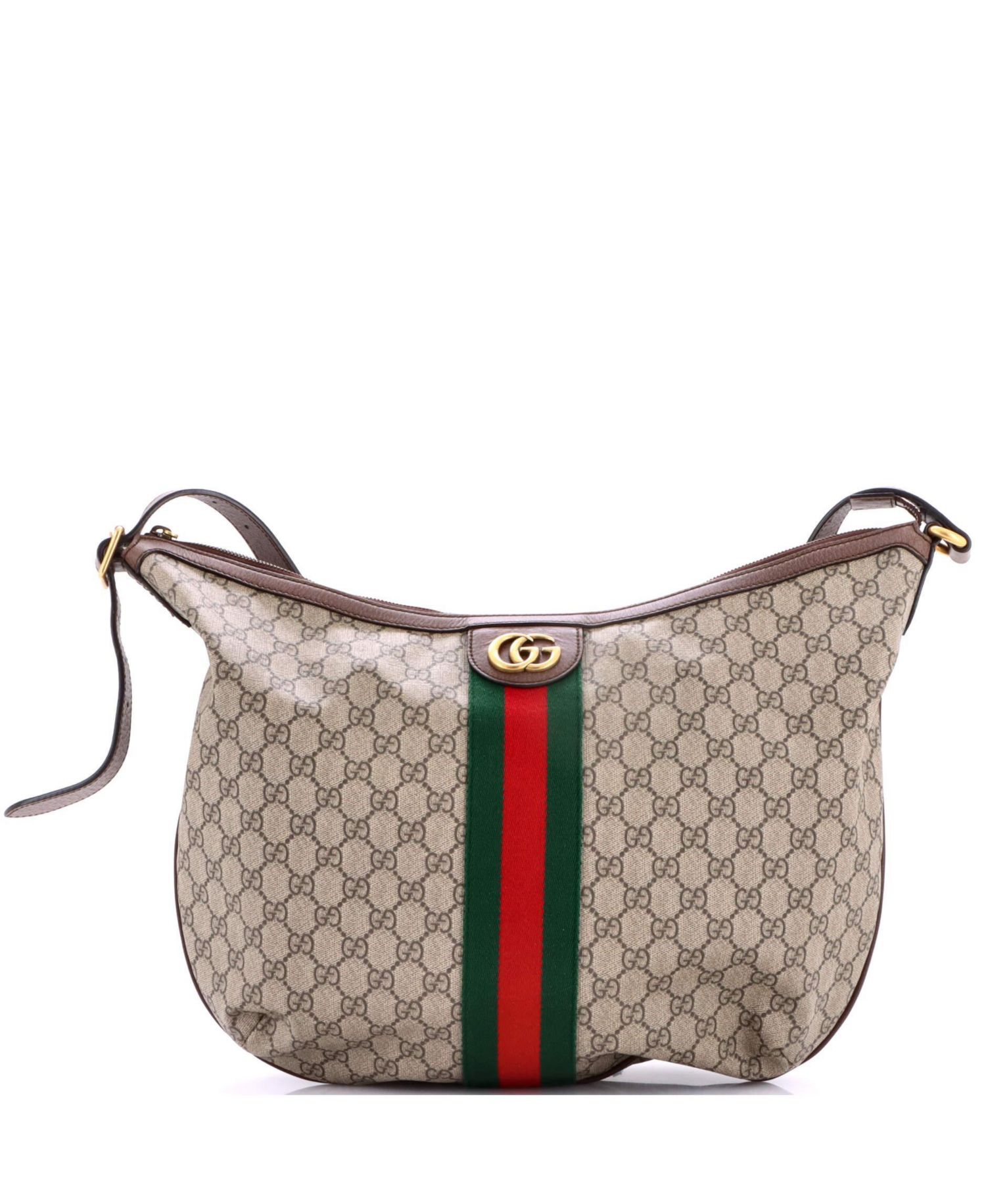Large Ophidia Half Moon Hobo GG Coated Canvas