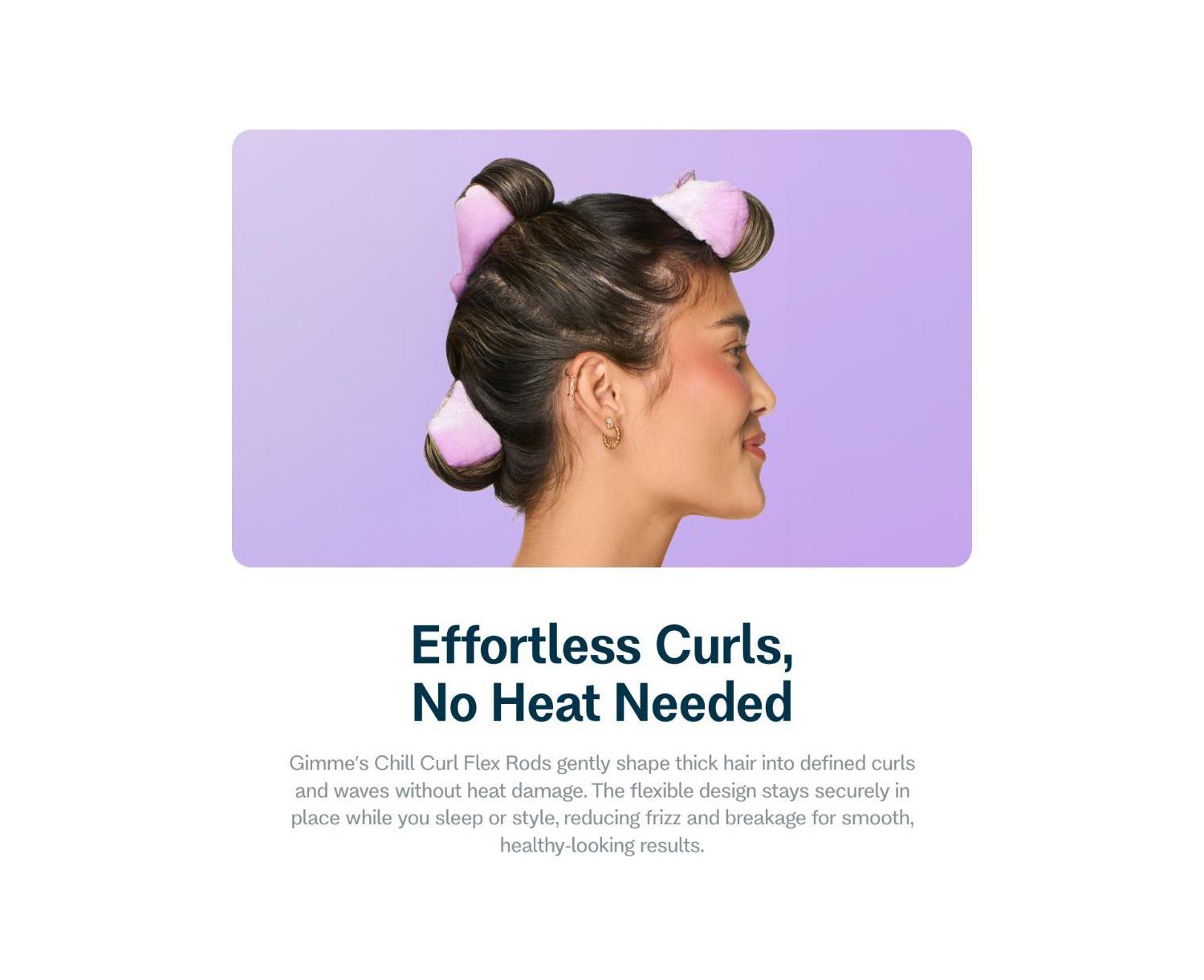 Chill Curl Heatless Flex Rods Gentle and Bendable Hair Rods for Overnight Curls Snap Closure for Secure Hold Thick Hair, 4 Count