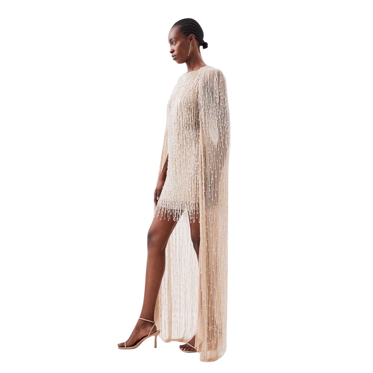 Women's Fringe Cape Mini Dress