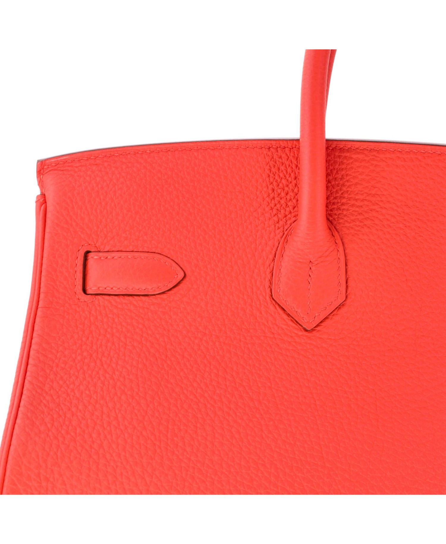 Birkin 35 Handbag Orange Togo with Palladium Hardware