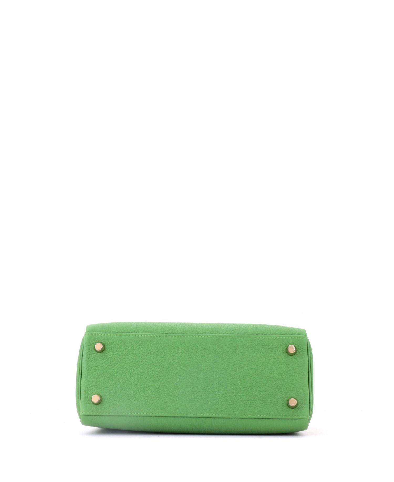 Kelly 25 Handbag Green Togo with Gold Hardware
