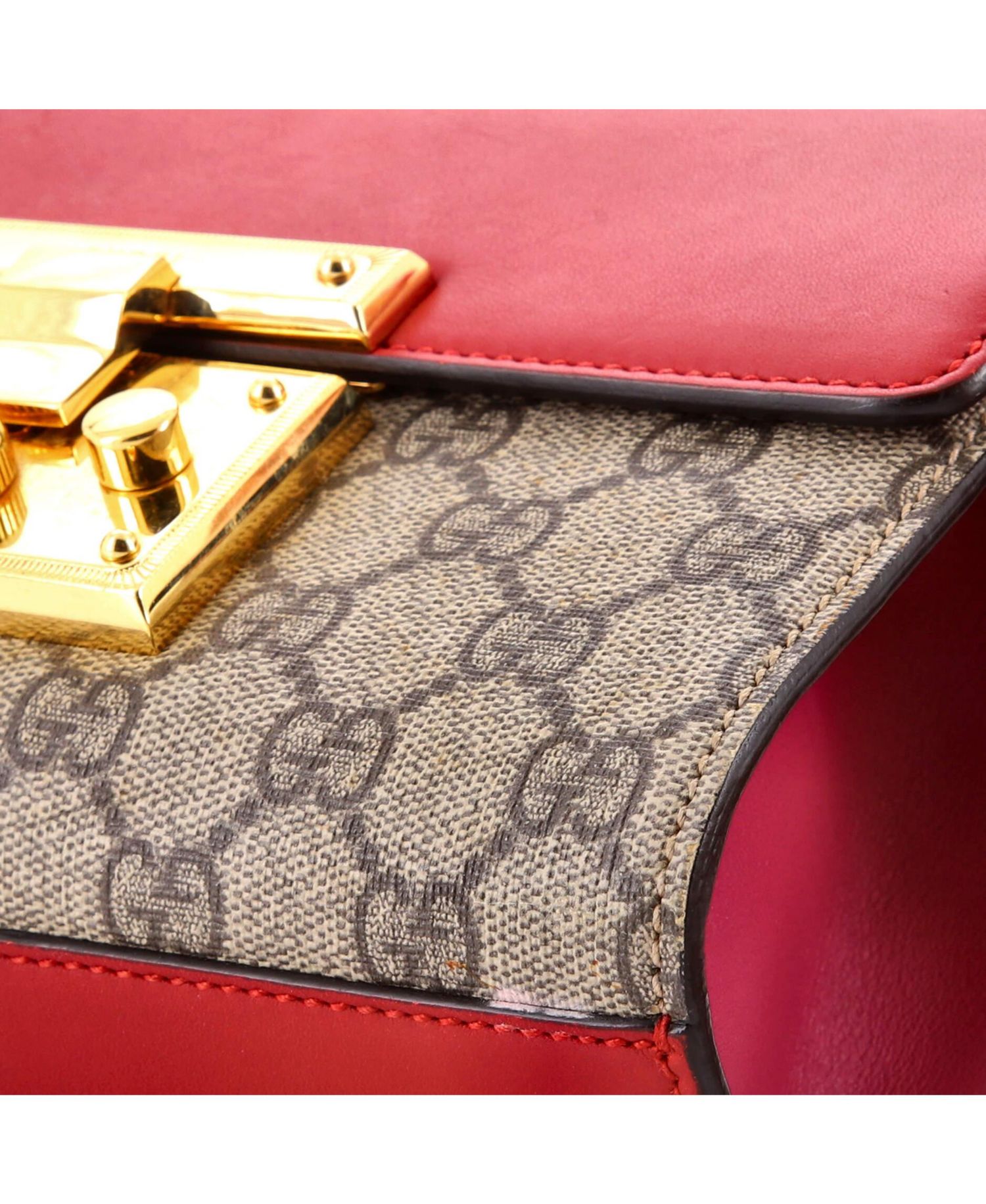 Small Padlock Shoulder Bag GG Coated Canvas and Leather