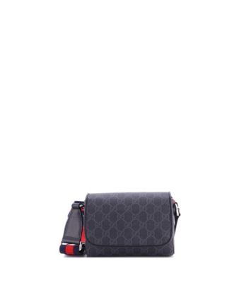 Super Mini Web Flap Messenger Bag GG Coated Canvas