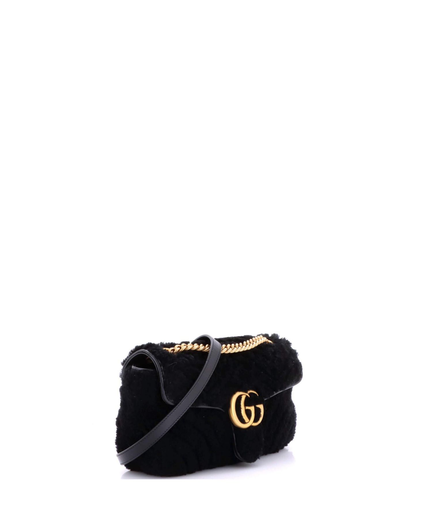 Small GG Marmont Flap Bag Matelasse Shearling