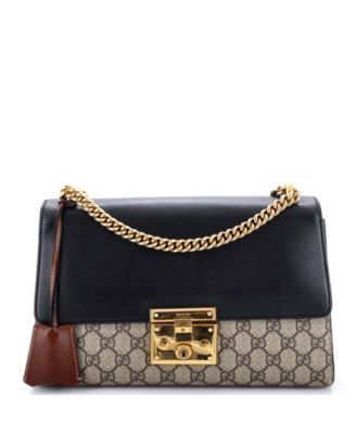 Medium Padlock Shoulder Bag GG Coated Canvas and Leather