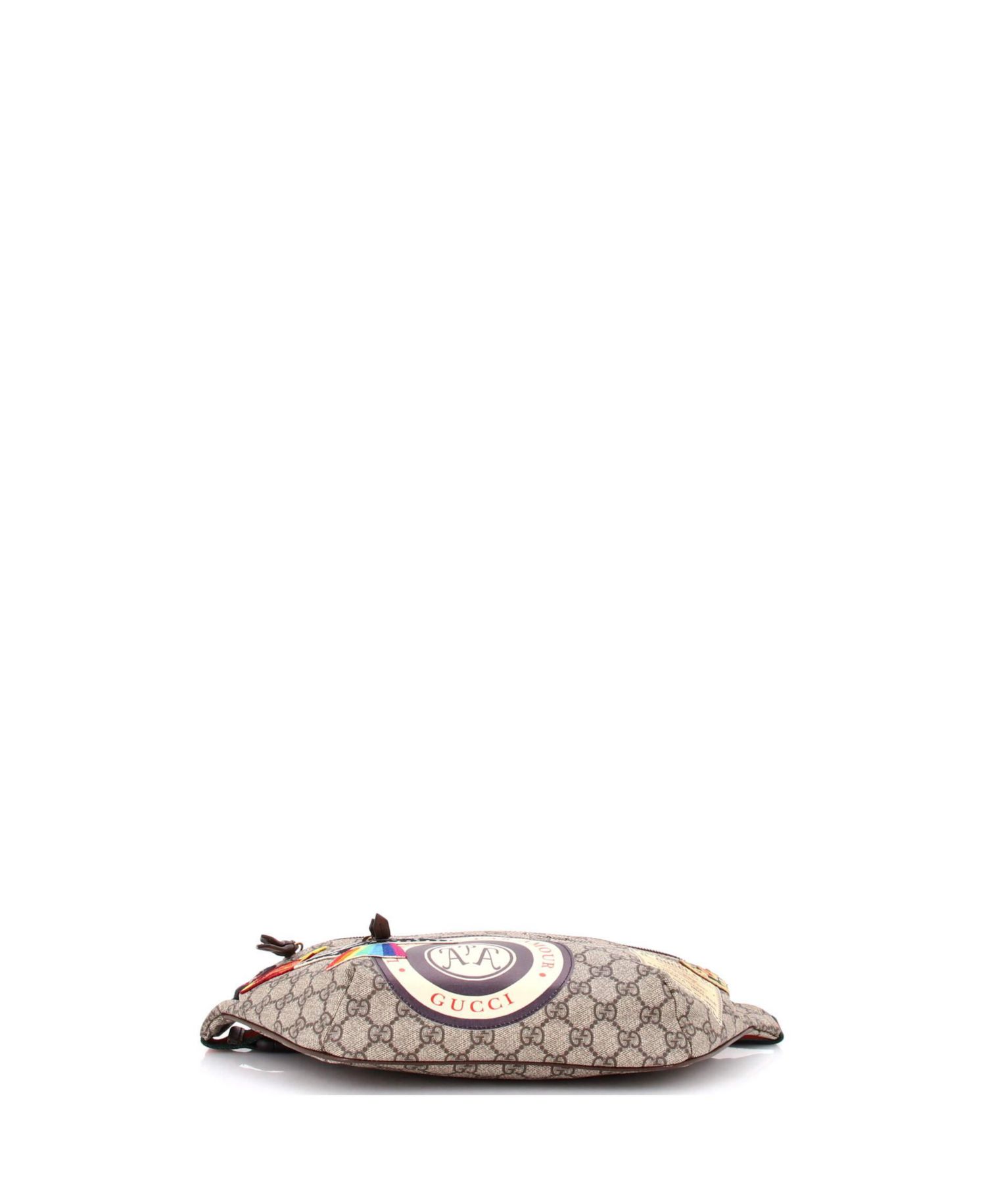 Courrier Zip Belt Bag GG Coated Canvas with Applique