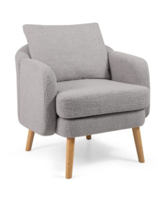 Sherpa Accent Chair Modern Living Room Chair with Seat Cushion