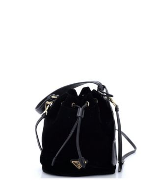 Mini Top Handle Bucket Bag Velvet