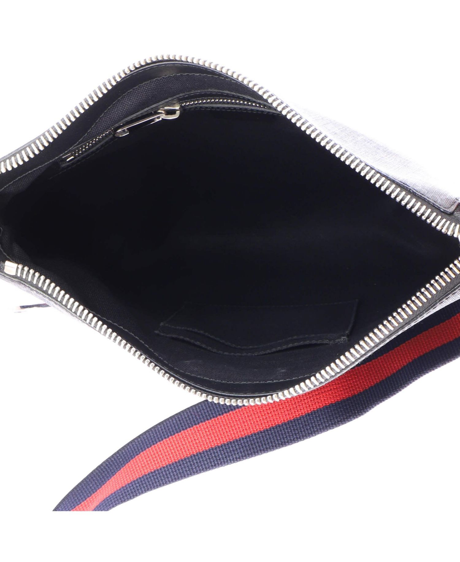 Medium Web Strap Front Zip Messenger Bag GG Coated Canvas