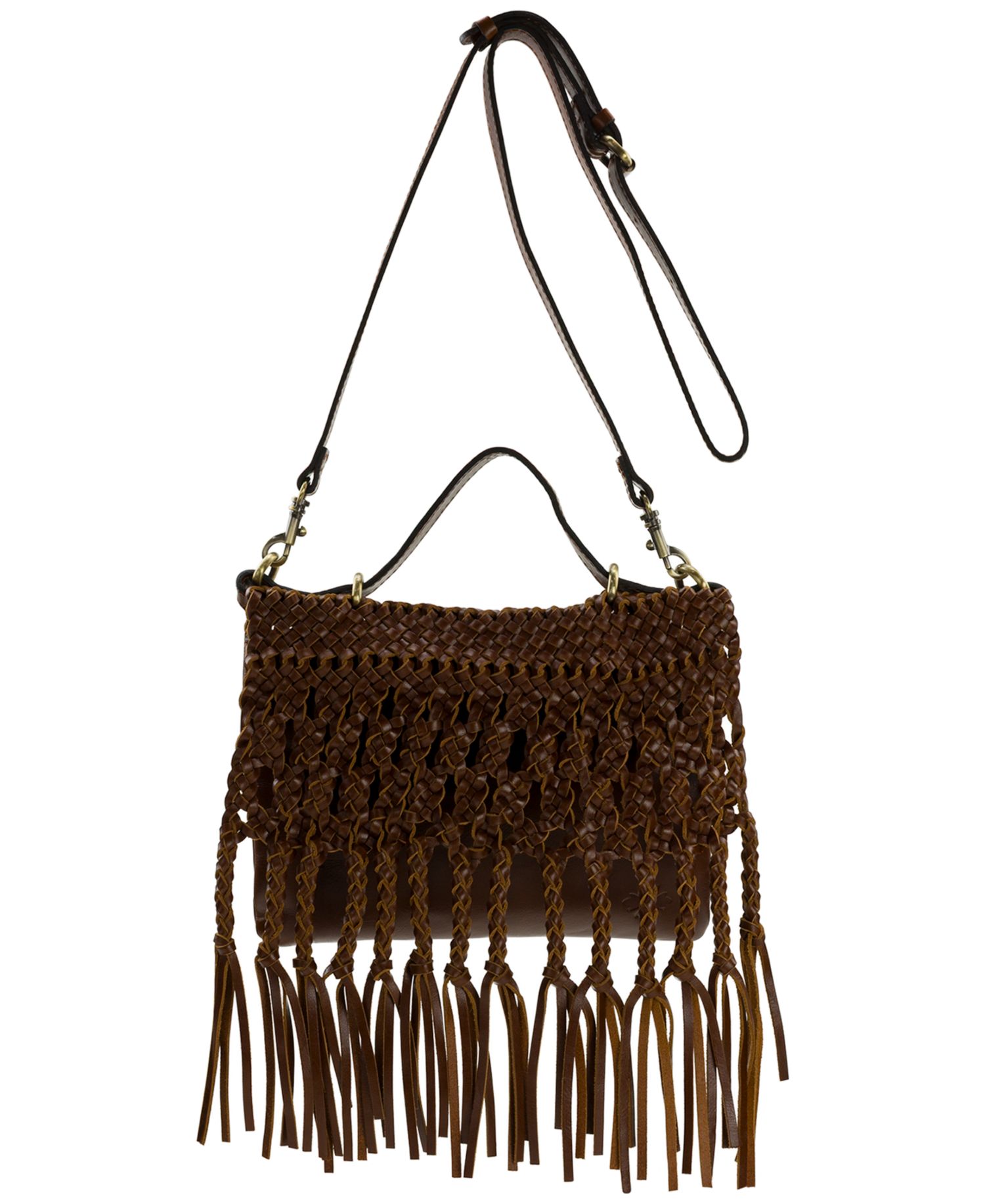 Marit Small Woven Leather Braided Crossbody Handbag