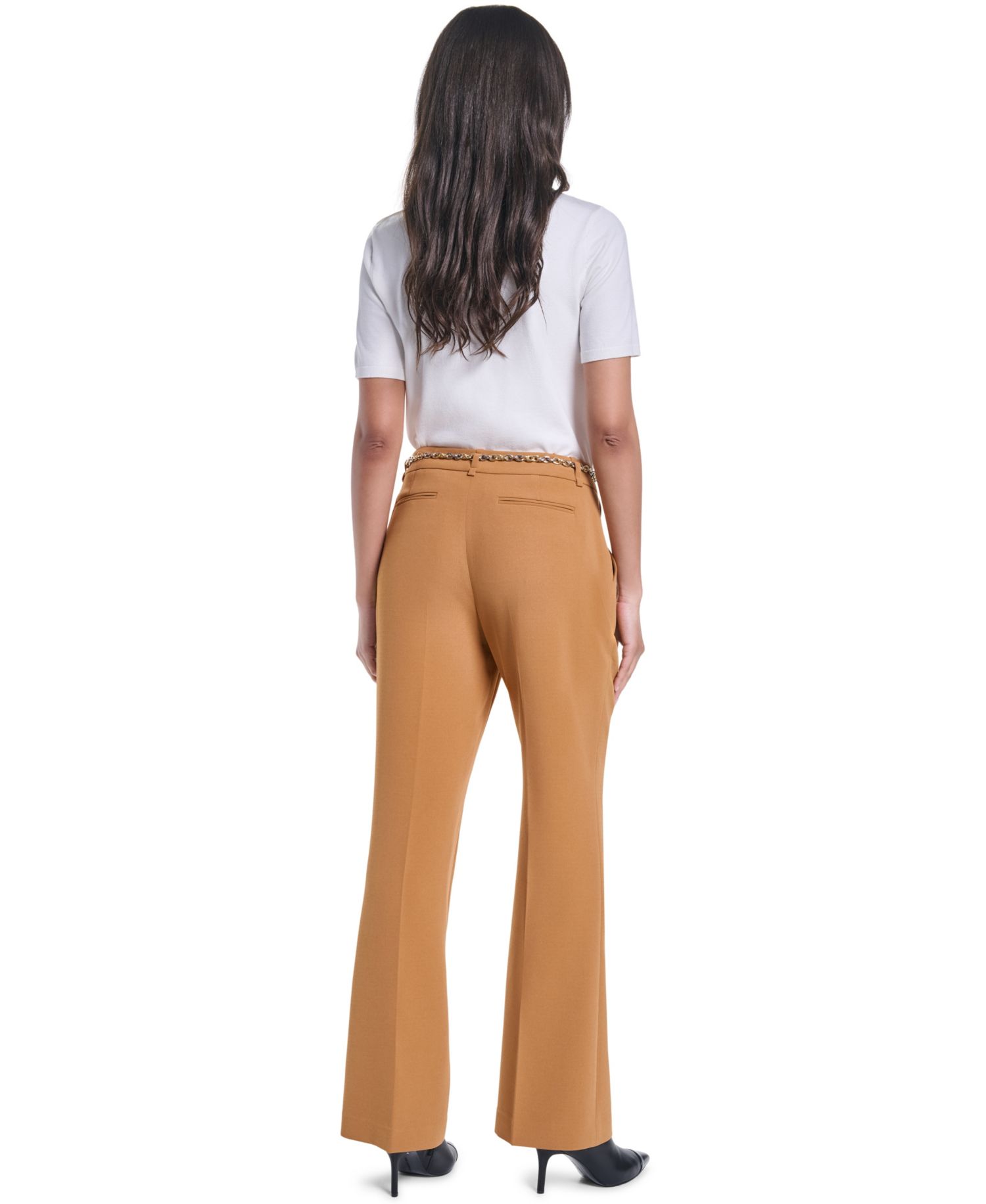 Women's Mid-Rise Chain Belt Pants