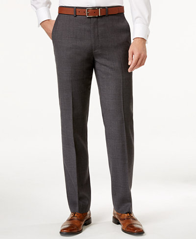 Ryan Seacrest Distinction Men's Modern Fit Gray Windowpane Pants, Only at Macy's