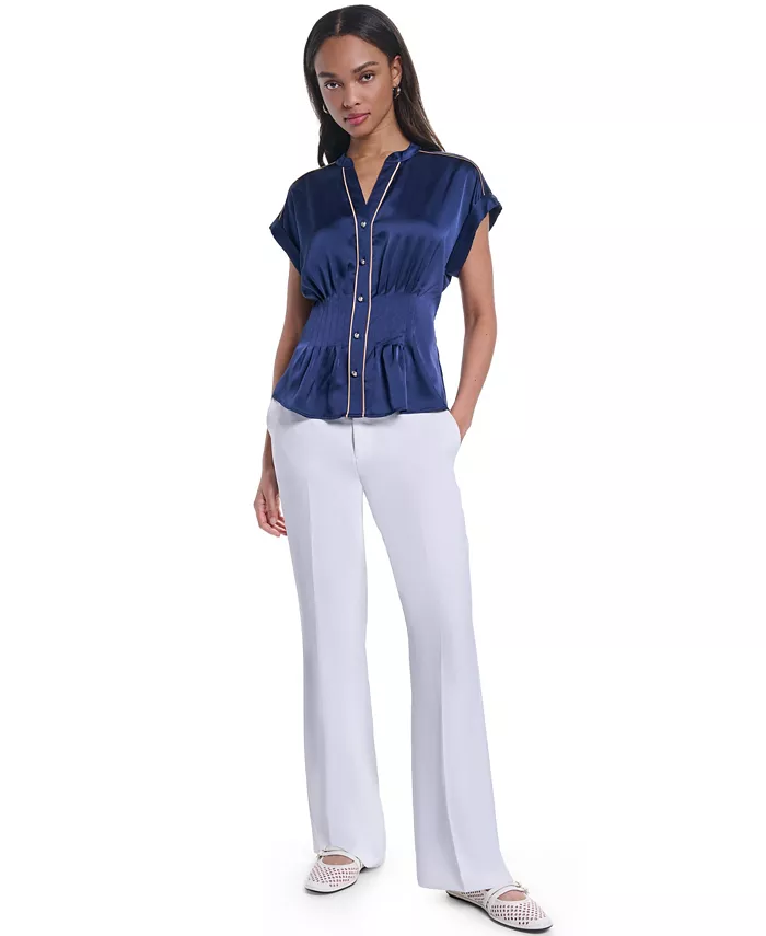 Women's Short-Sleeve Button-Front Blouse - thumbnail 10