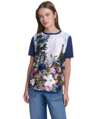 Women's Tie-Front Graphic Top