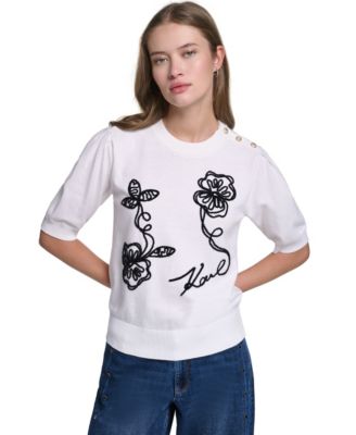 Women's Embroidered Crewneck Sweater