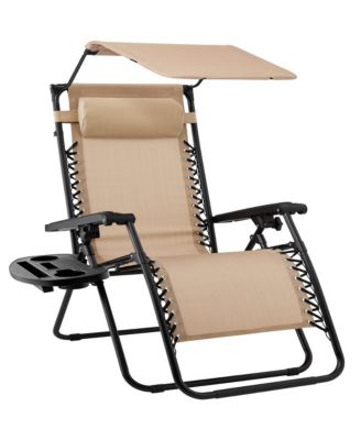 Zero Gravity Recliner Patio Chair with Shade Tray