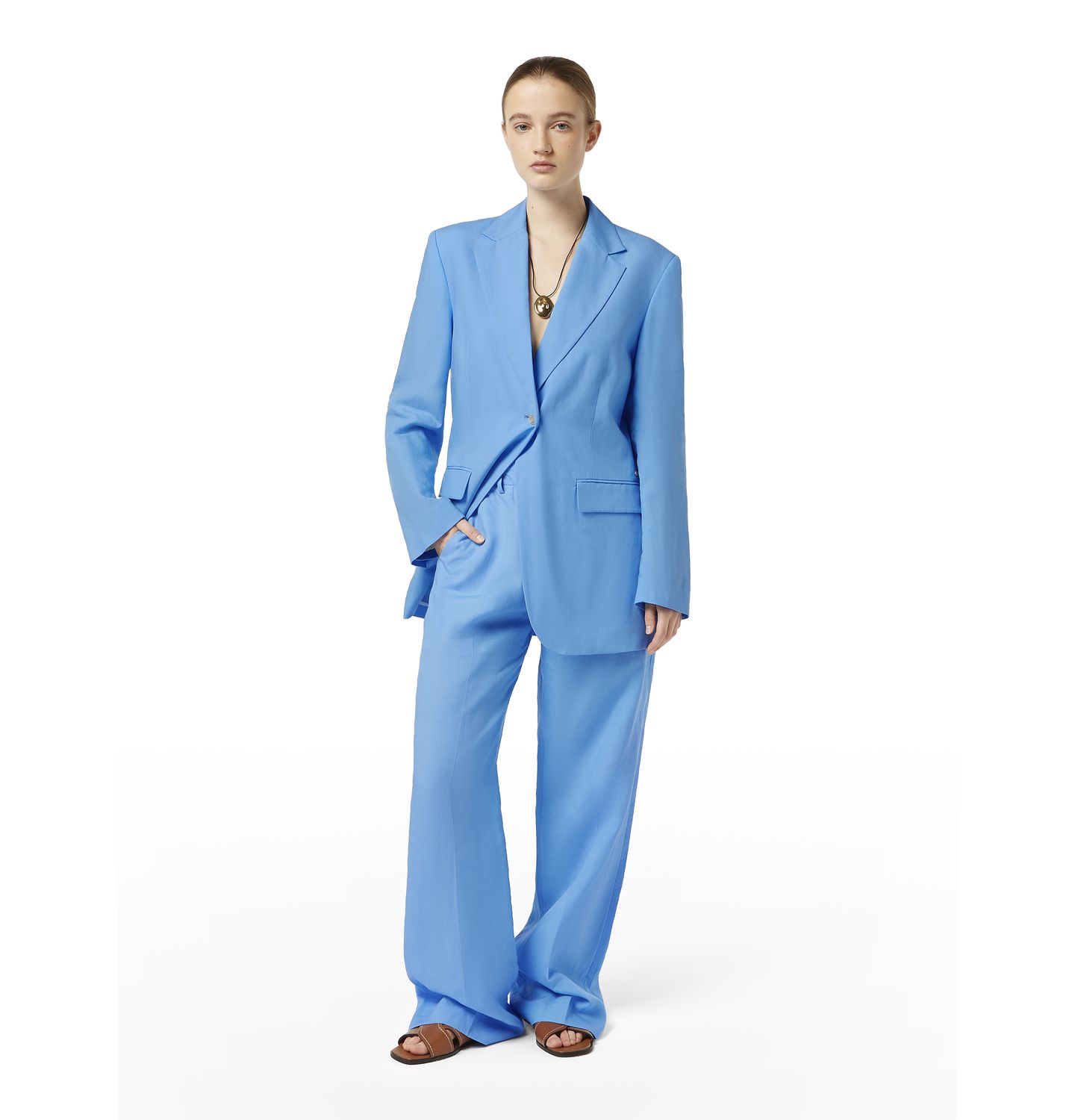 Женский пиджак SCOTCH & SODA Boyfriend Linen Blend Blazer, цвет: Аквамариновый синий — фото 3