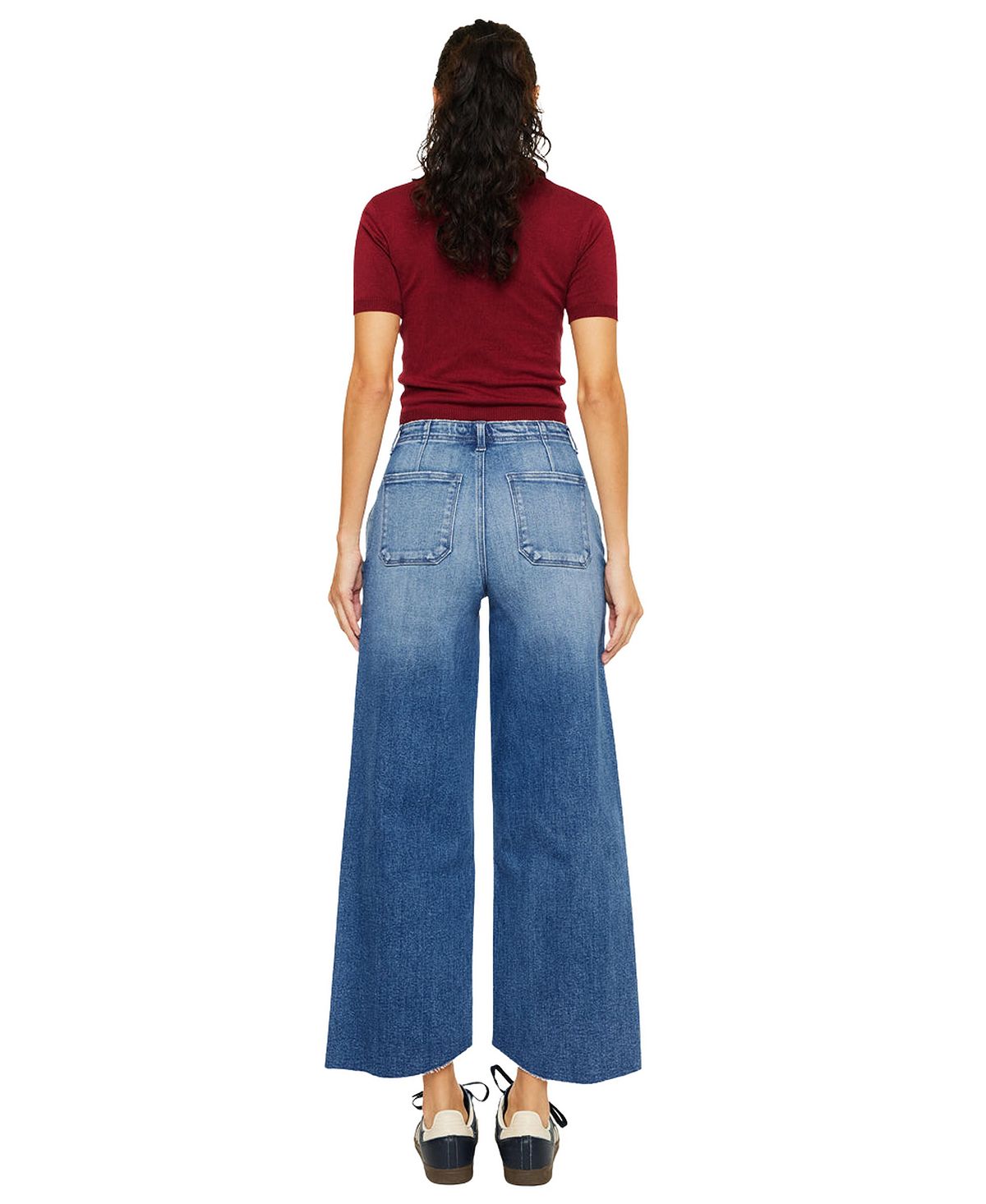 KanCan Women's Aliana High Rise Crop Wide-Leg Jeans view 2 — MAYCSS fashion products